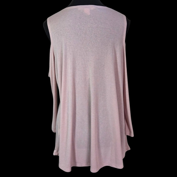 Forever 21 Soft Pink Tunic Top With Open Shoulders Size L - Picture 3 of 4